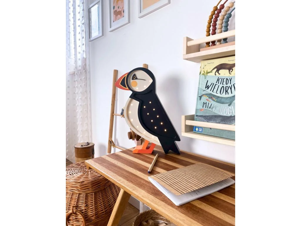 Lampe Veilleuse Enfant Artisanale Macareux 4 Lampe Veilleuse Enfant Artisanale Macareux – Image 4