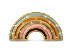 Lampe Veilleuse Enfant Artisanale Bois Arc-en-ciel
