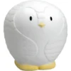 Lampe Veilleuse En Porcelaine Blanche Pingouin 16 X 15.5 X 17 Cm