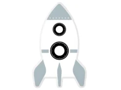 Veilleuse Projection Murale "Fusée" 15cm Blanc