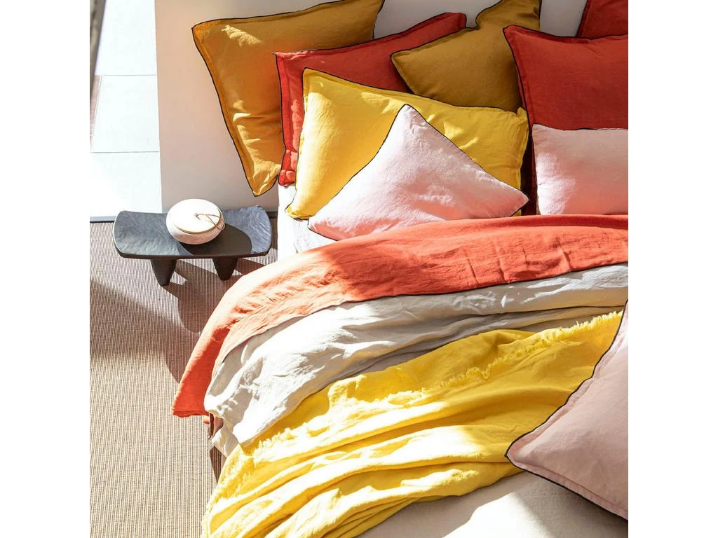 Taie D'oreiller Carrée 50x70 Cm En Lin Lavé Olive - Linge De Lit Taie D’oreiller Premium 100 % Lin Lavé 3 Taie D'oreiller Carrée 50x70 Cm En Lin Lavé Olive - Linge De Lit Taie D’oreiller Premium 100 % Lin Lavé – Image 3