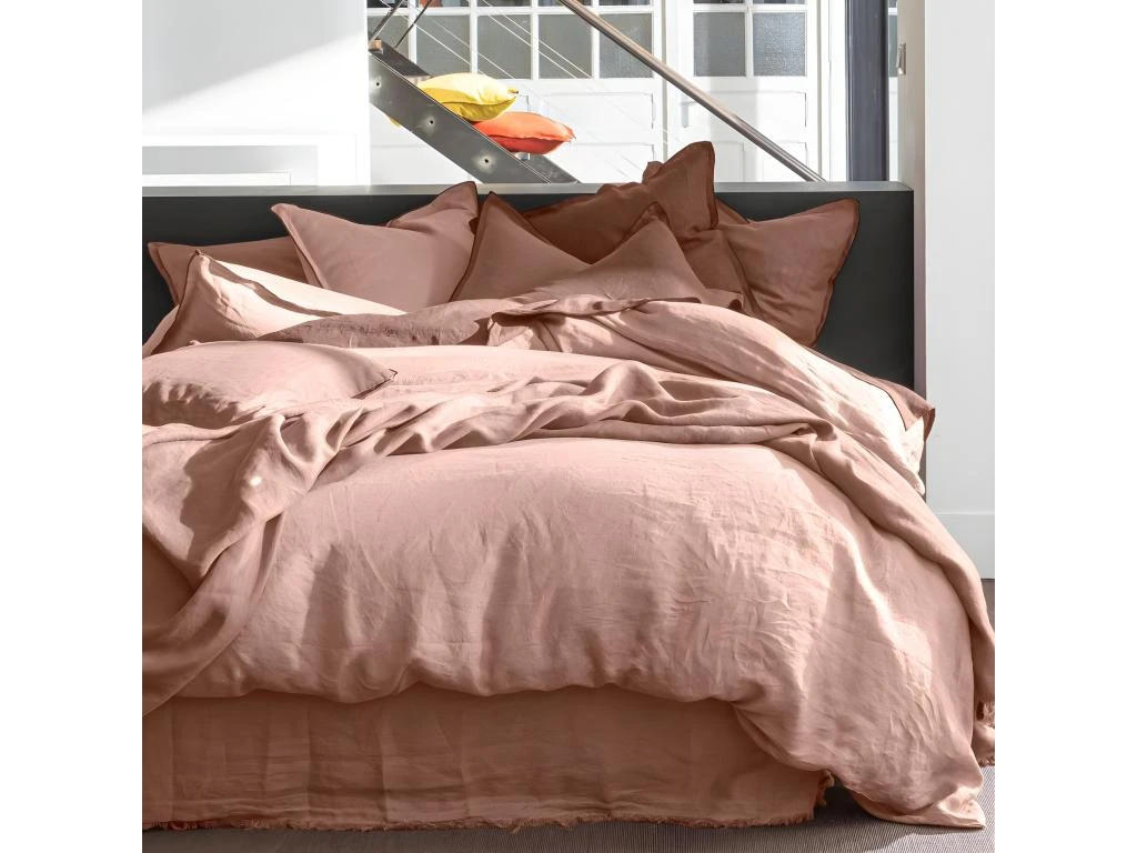 Housse De Couette 240x260 Cm + 2 Taies D'oreiller 65x65 Cm En Lin Français Lavé Nougat 5 Housse De Couette 240x260 Cm + 2 Taies D'oreiller 65x65 Cm En Lin Français Lavé Nougat – Image 5