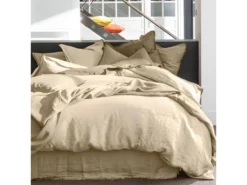 Housse De Couette 220x240 Cm + 2 Taies D'oreiller 65x65 Cm En Lin Français Lavé Latte 9 Housse De Couette 220x240 Cm + 2 Taies D'oreiller 65x65 Cm En Lin Français Lavé Latte -Herman Miller Magasin linge de lit 10749319