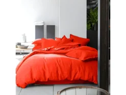 Housse De Couette 240x260 Cm + 2 Taies D'oreiller 65x65 Cm En Lin Français Lavé Flamme -Herman Miller Magasin linge de lit 10749327