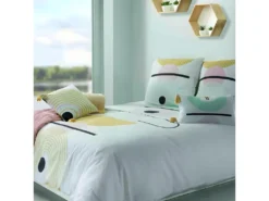 Housse De Couette 240x260 Cm + 2 Taies D'oreiller 65x65 Cm 100% Coton 47 Fils Siano