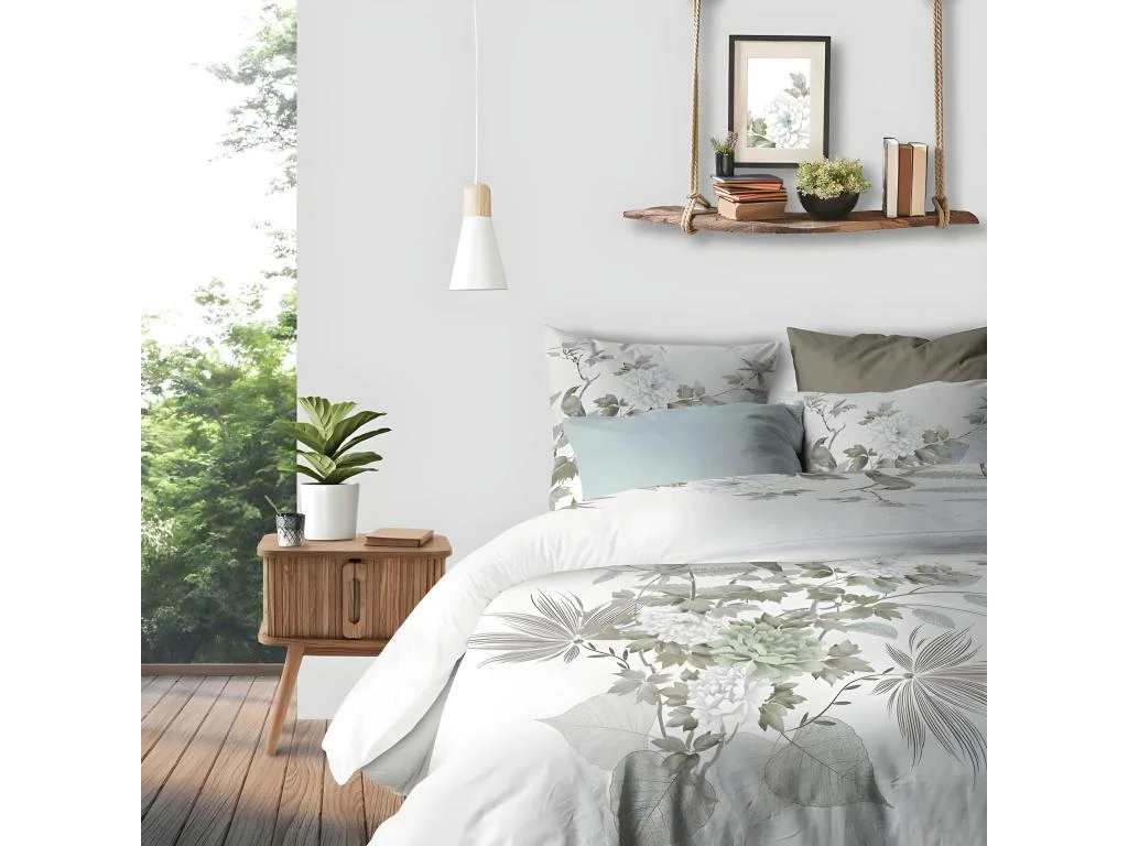 Housse De Couette 240x260 Cm + 2 Taies D'oreiller 65x65 Cm 100% Coton 47 Fils Lobia 1 Housse De Couette 240x260 Cm + 2 Taies D'oreiller 65x65 Cm 100% Coton 47 Fils Lobia