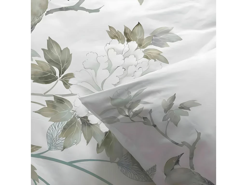 Housse De Couette 240x260 Cm + 2 Taies D'oreiller 65x65 Cm 100% Coton 47 Fils Lobia 2 Housse De Couette 240x260 Cm + 2 Taies D'oreiller 65x65 Cm 100% Coton 47 Fils Lobia – Image 2