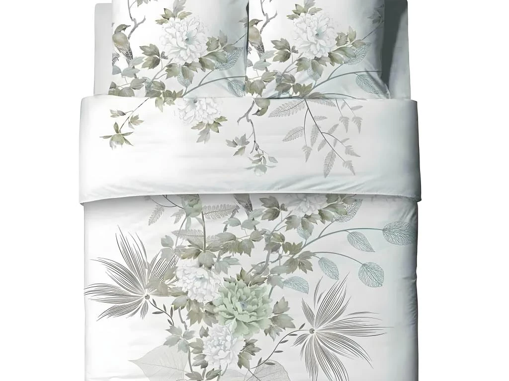 Housse De Couette 240x260 Cm + 2 Taies D'oreiller 65x65 Cm 100% Coton 47 Fils Lobia 4 Housse De Couette 240x260 Cm + 2 Taies D'oreiller 65x65 Cm 100% Coton 47 Fils Lobia – Image 4