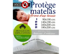 OLYMPE LITERIE | Protège Matelas Absorbant SONGE 90x190 Cm | Coton Gratté -Herman Miller Magasin linge de lit 11201669