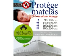 OLYMPE LITERIE | Protège Matelas Absorbant SONGE 160x200 Cm | Coton Gratté -Herman Miller Magasin linge de lit 11201679