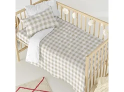 Parure Housse De Couette Lit Bébé 115x145 Cm Vichy