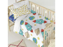 Parure Housse De Couette Berceau 100x120 Cm Space Rocket