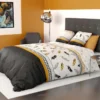 Housse De Couette 140x200 Cm + 1 Taie D'oreiller 63x63 Cm 100% Coton 57 Fils Plumes