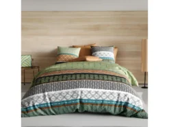 Housse De Couette 220x240 Cm + 2 Taies D'oreiller 63x63 Cm 100% Coton 57 Fils Echo