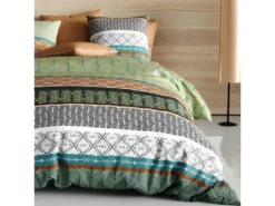 Housse De Couette 220x240 Cm + 2 Taies D'oreiller 63x63 Cm 100% Coton 57 Fils Echo -Herman Miller Magasin linge de lit 12490791