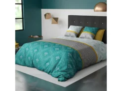 Housse De Couette 240x260 Cm + 2 Taies D'oreiller 63x63 Cm 100% Coton 57 Fils Aurah -Herman Miller Magasin linge de lit 12490873