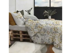 Housse De Couette 220x240 Cm + 2 Taies D'oreiller 65x65 Cm 100% Coton Bio 57 Fils Eloa