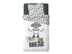 Parure De Couette 140 X 200 "take A Break" Réversible 100% Coton / 57 Fils/cm² -Herman Miller Magasin linge de lit 13203415