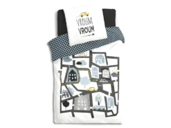 Parure De Couette 140 X 200 "route" Réversible 100% Coton / 57 Fils/cm² -Herman Miller Magasin linge de lit 13203475