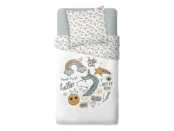 Parure De Couette 140 X 200 "lucky Girl" Réversible 100% Coton / 57 Fils/cm² -Herman Miller Magasin linge de lit 13203563