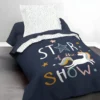 Parure De Couette 140 X 200 "star Of The Show" Réversible 100% Coton / 57 Fils/cm²