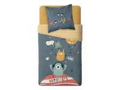 Parure De Couette 140 X 200 "monsters" Réversible 100% Coton / 57 Fils/cm² -Herman Miller Magasin linge de lit 13203905
