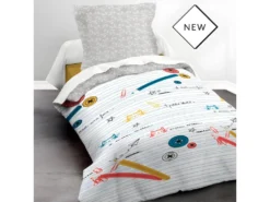 Parure De Couette 140 X 200 "miaou" 100% Coton / 57 Fils/cm2