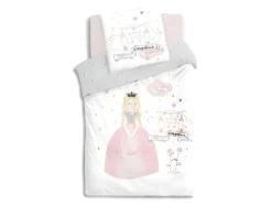 Parure De Couette 140 X 200 "princesse" Réversible 100% Coton / 57 Fils/cm² -Herman Miller Magasin linge de lit 13204289