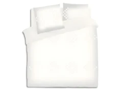 Parure De Lit 2 Personnes 260 X 240 Cm Housse De Couette Avec 2 Taies En Coton Lavé Ivoire Et Tufté -Herman Miller Magasin linge de lit 13465199