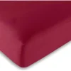 Drap Housse 57 Fils/cm² - Rouge - 140 X 190 Cm