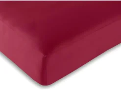 Drap Housse 57 Fils/cm² - Rouge - 140 X 190 Cm