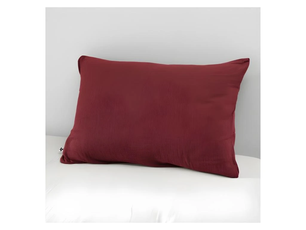 Taie D'oreiller "Gaze De Coton" - Gaïa Lie De Vin - 50 X 70 Cm 1 Taie D'oreiller "Gaze De Coton" - Gaïa Lie De Vin - 50 X 70 Cm