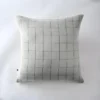 Taie D'oreiller Tissé-teint Grands Carreaux Déco "Gaze De Coton" - Gaïa Match Nuage - 60 X 60 Cm