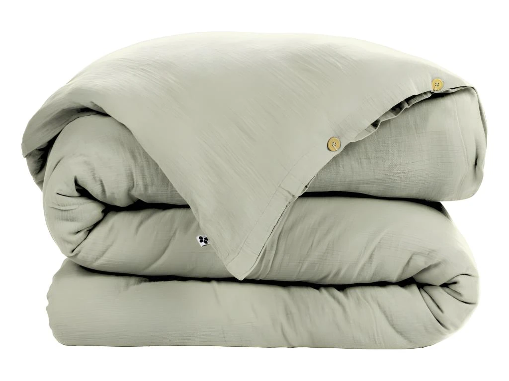 Housse De Couette "Gaze De Coton" - Gaïa Vert D'Eau - 200 X 200 Cm 3 Housse De Couette "Gaze De Coton" - Gaïa Vert D'Eau - 200 X 200 Cm – Image 3