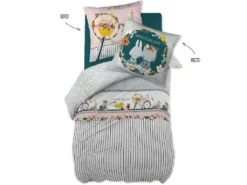 Parure De Couette 140 X 200 "Minots" Réversible 100% Coton / 57 Fils/cm² - Jardinage