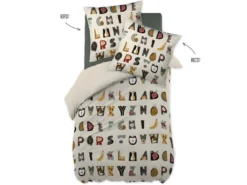 Parure De Couette 140 X 200 "Minots" Réversible 100% Coton / 57 Fils/cm² - Farandole