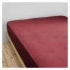 Drap Housse "Gaze De Coton" - Gaïa Lie De Vin - 180 X 200 Cm Bonnet De 30 Cm