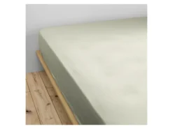 Drap Housse "Gaze De Coton" - Gaïa Vert D'Eau - 140 X 190 Cm Bonnet De 30 Cm