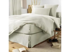 Drap Housse "Gaze De Coton" - Gaïa Vert D'Eau - 140 X 190 Cm Bonnet De 30 Cm -Herman Miller Magasin linge de lit 13549075