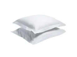 Taie D'oreiller Percale 100% Coton Peigné - Blanc - 65x65cm -Herman Miller Magasin linge de lit 13604411