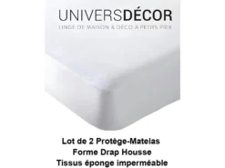 Lot De 2 Protège Matelas éponge Imperméable Anti-acariens 160 X 200 + 25 Cm 6 Lot De 2 Protège Matelas éponge Imperméable Anti-acariens 160 X 200 + 25 Cm -Herman Miller Magasin linge de lit 13684407