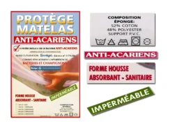 Protège Matelas éponge Imperméable Anti-acariens 160 X 200 + 25 Cm -Herman Miller Magasin linge de lit 13684501