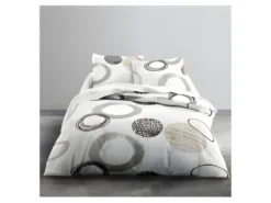 Parure De Lit Coton 2 Personnes - 240x260 Cm - Imprimé Blanc Axel -Herman Miller Magasin linge de lit 14135441