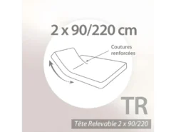Drap Housse Relaxation Uni 2x90x220 Cm Coton ALTO Chamois TR Tête Relevable Uniquement -Herman Miller Magasin linge de lit 14148837