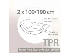 Drap Housse Relaxation Uni 2x100x190 Cm Coton ALTO Rose Blush TPR Tête Et Pied Relevable -Herman Miller Magasin linge de lit 14156473