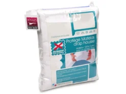 Protège Matelas 120x220 Cm ANTONIN Molleton Absorbant Traité Anti-acariens Bonnet 40cm