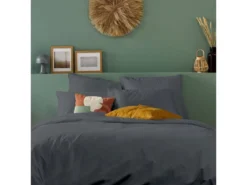 Parure De Lit Unie 2 Personnes Percale De Coton : Housse 240x260cm+ 2 Taie 65x65cm- Anthracite 9 Parure De Lit Unie 2 Personnes Percale De Coton : Housse 240x260cm+ 2 Taie 65x65cm- Anthracite -Herman Miller Magasin linge de lit 14983161