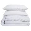 Parure De Lit Unie 2 Personnes Percale De Coton : Housse 240x260cm+ 2 Taie 65x65cm- Blanc