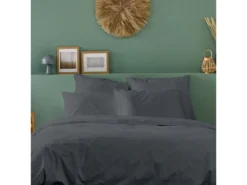 Parure De Lit Unie 1 Personne Percale De Coton : Housse 140x200cm+ 1 Taie 65x65cm- Anthracite 7 Parure De Lit Unie 1 Personne Percale De Coton : Housse 140x200cm+ 1 Taie 65x65cm- Anthracite -Herman Miller Magasin linge de lit 14983231