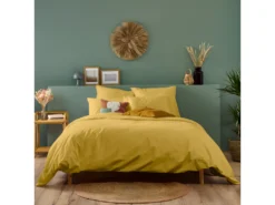 Parure De Lit Unie 100% Percale De Coton - Moutarde - 140x200cm -Herman Miller Magasin linge de lit 15070085